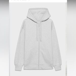 ARITZIA TNA BOYFRIEND ZIP HOODIE. HEATHER CHROME MEDIUM. LIKE NEW